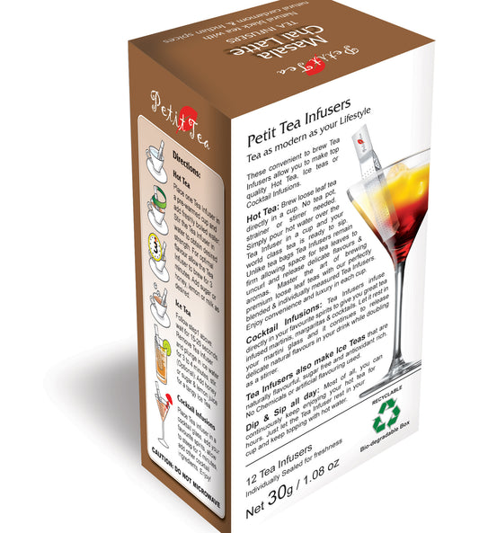 Masala Chai Latte Tea Infusers Natural Black Tea With Natural Cardamom & Indian Spices Cloves Cinnamon Pepper Petit Tea Tea Sticks Tea Infuser Tea Stick Loose Leaf Tea Natural Whole Leaf Tea In Tea Infusers Makes Hot Tea Iced Tea or Infuses Directly into Cocktail Sp