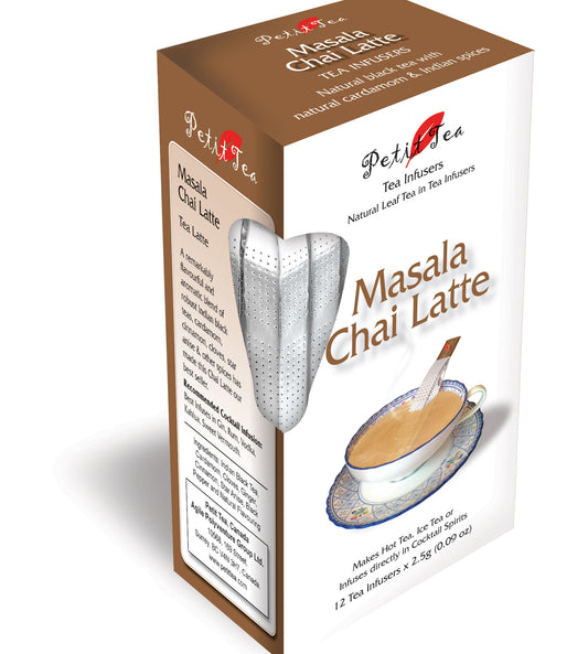 Masala Chai Latte Tea Infusers Natural Black Tea With Natural Cardamom & Indian Spices Cloves Cinnamon Pepper Petit Tea Tea Sticks Tea Infuser Tea Stick Loose Leaf Tea Natural Whole Leaf Tea In Tea Infusers Makes Hot Tea Iced Tea or Infuses Directly into Cocktail Sp