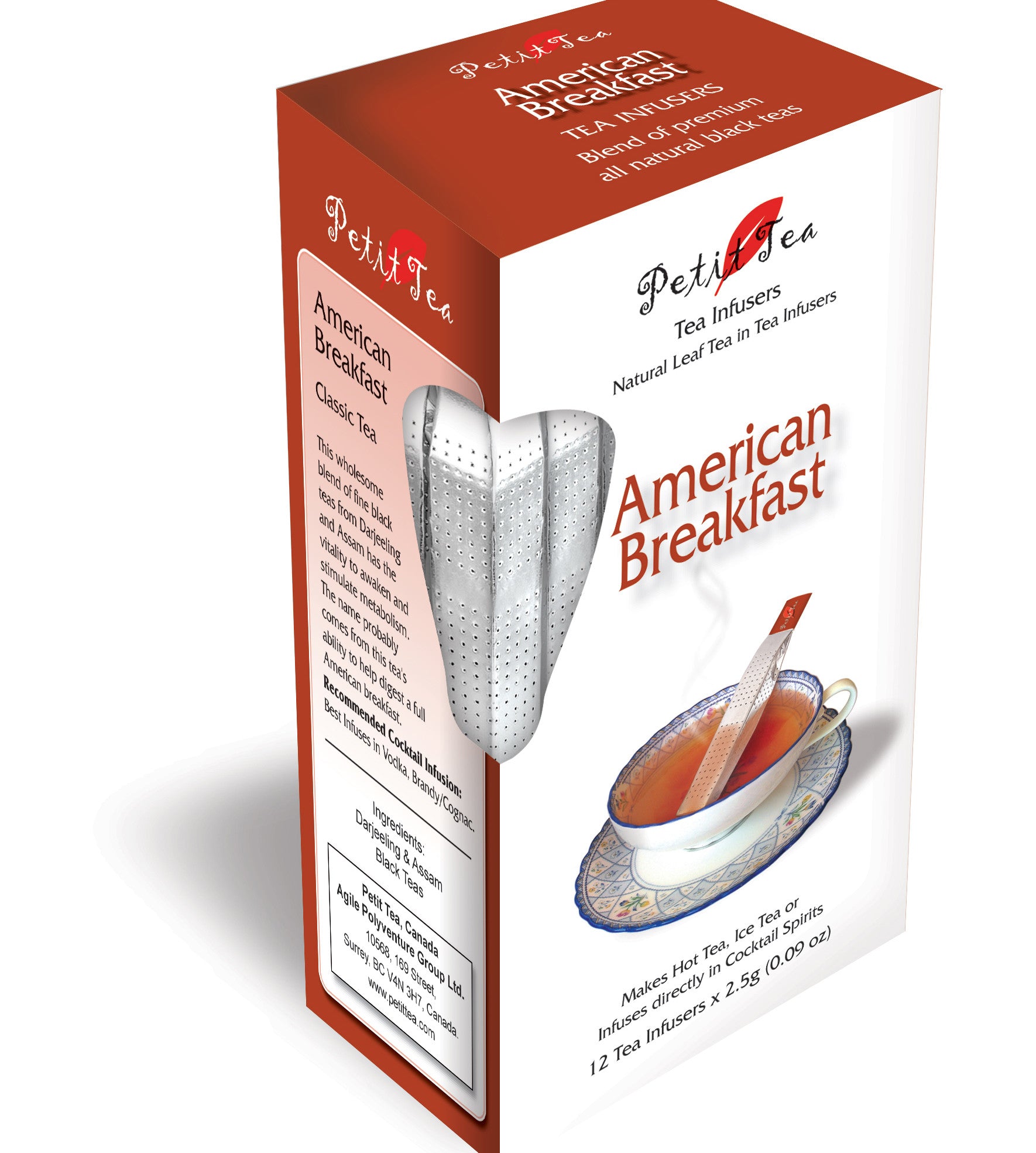 American Breakfast Tea Blend Of Premium All Natural Black Teas  Petit Tea Infusers Tea Sticks Tea Infuser Tea Stick Loose Leaf Tea Natural Whole Leaf Tea In Tea Infusers Makes Hot Tea Iced Tea or Infuses Directly into Cocktail Spirits Darjeeling & Assam Black Tea 