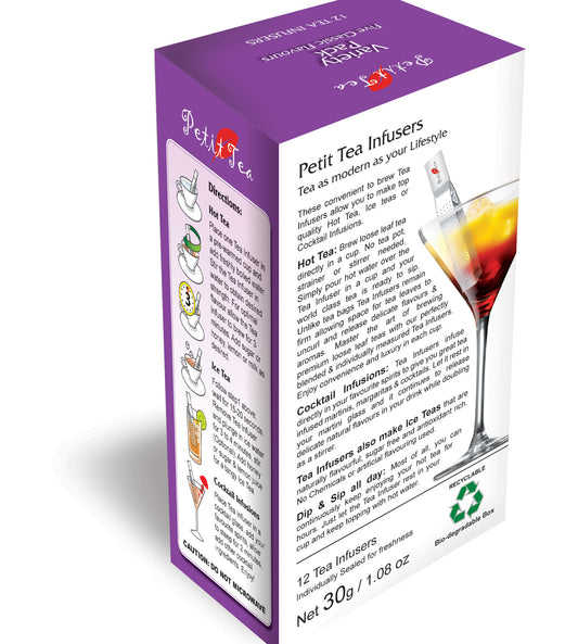 Variety Pack American Breakfast Darjeeling Green Earl Grey Mango Monsoon Masala Chai Latte Petit Tea Infusers Tea Sticks Tea Infuser Tea Stick Loose Leaf Tea Natural Whole Leaf Tea In Tea Infusers Makes Hot Tea Iced Tea or Infuses Directly into Cocktail Spirits